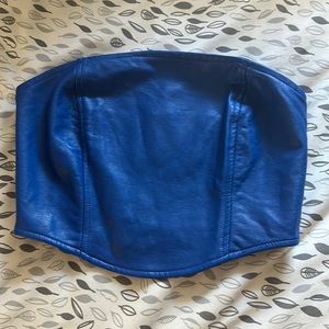 pacsun leather blue corset top
